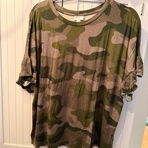 Dahl top- Camouflage Patterned T-Shirt